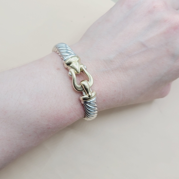 David Yurman 10mm Waverly Cable Bracelet With Gold - Picture 12 of 14